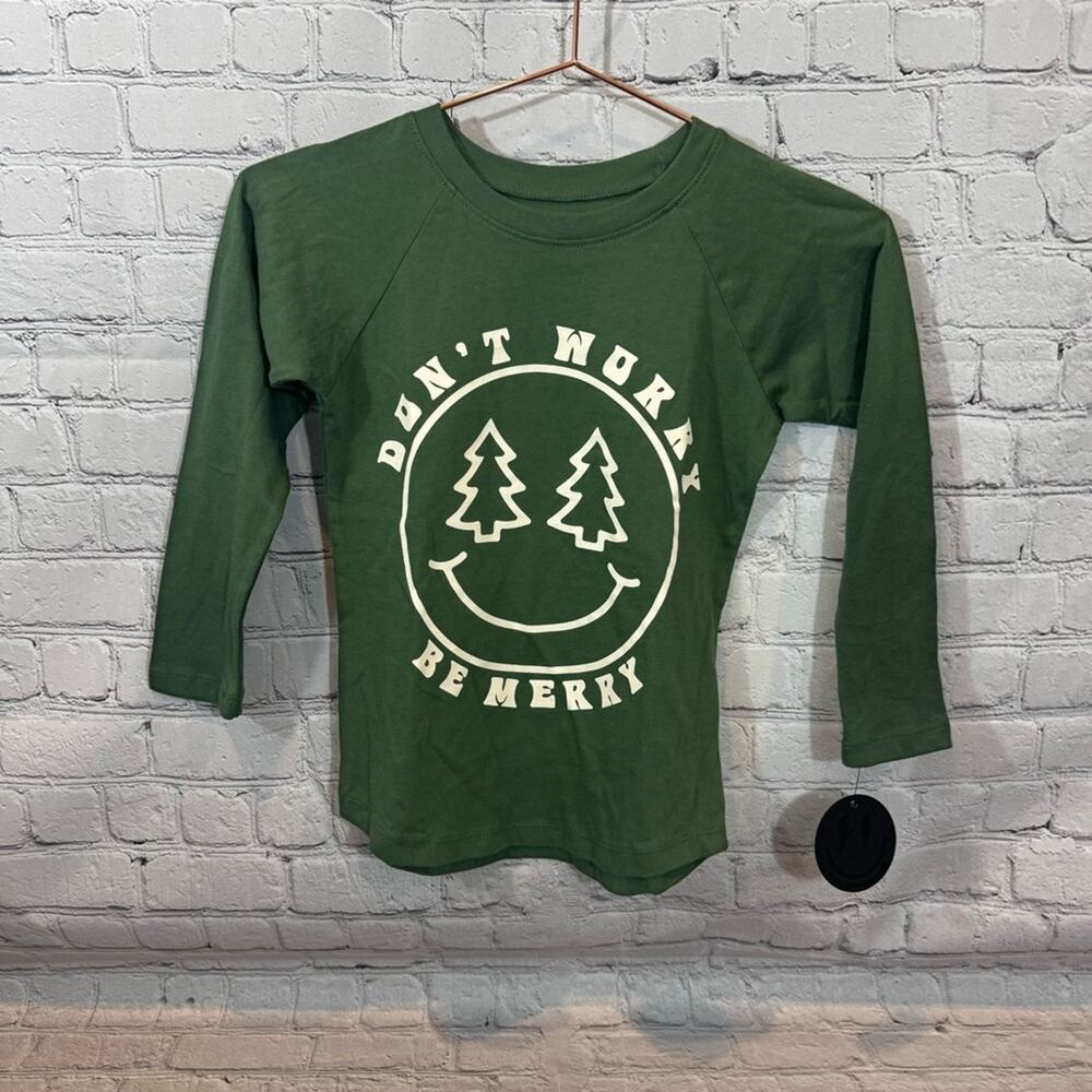Tiny Whales " Don't Worry Be Merry" Long Sleeve Shirt